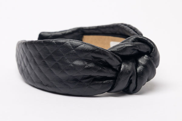 Black Faux Leather Headband - Unique Town Boutique