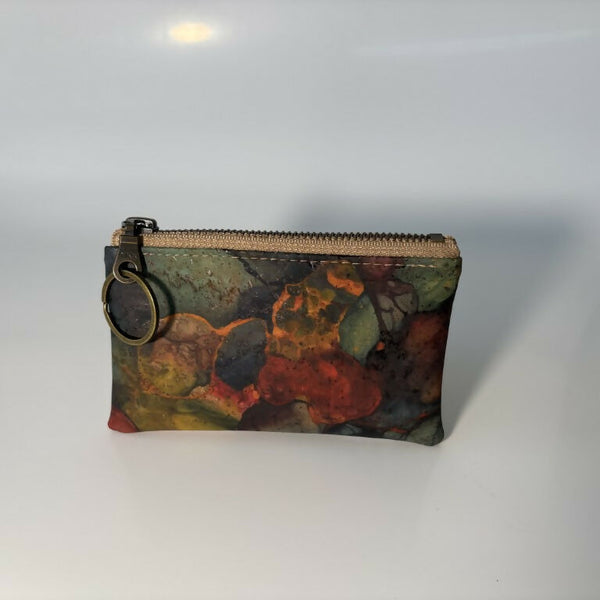 Zippered Coin-Key Pouch - Cork / Nickel
