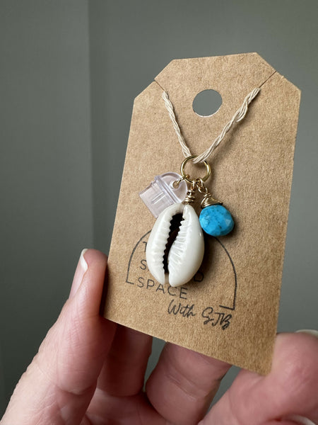 Cowrie & Turquoise Kindle Charm