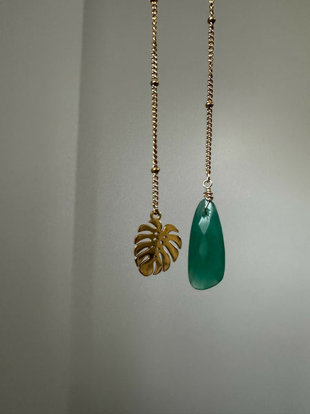 Monstera Leaf & Green Onyx Bookmark