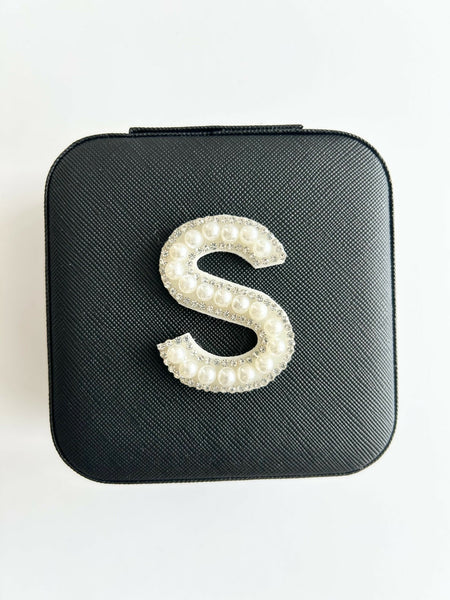 Pearl + Crystal Initial Jewellery Box (K-S) - Unique Town Boutique