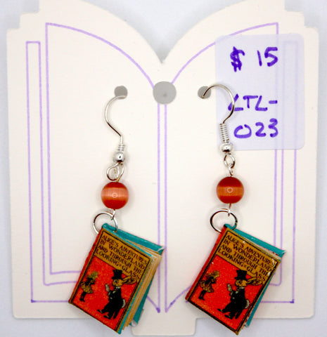 Mini Book Earrings - Alice in Wonderland