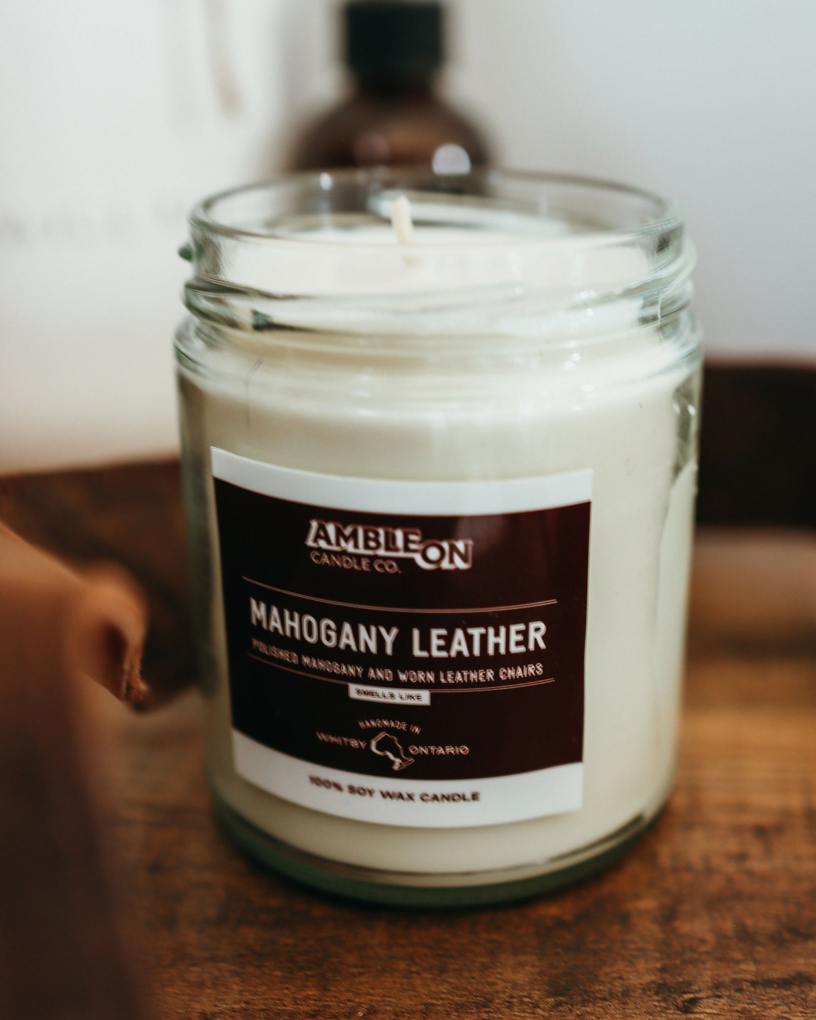 Mahogany Leather Scented Candle - 100% Soy Wax