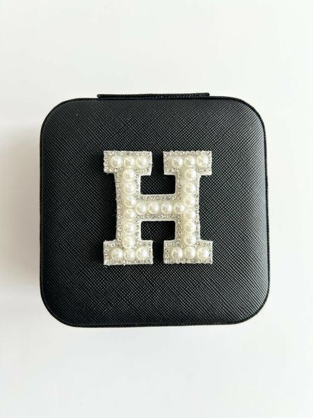 Pearl + Crystal Initial Jewellery Box (A-J) - Unique Town Boutique