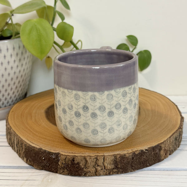 Violet with Soft Blue Flowers Mug 14-16 oz. - Unique Town Boutique