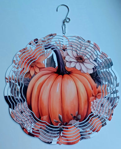 Pumpkins & Flowers Wind Spinner