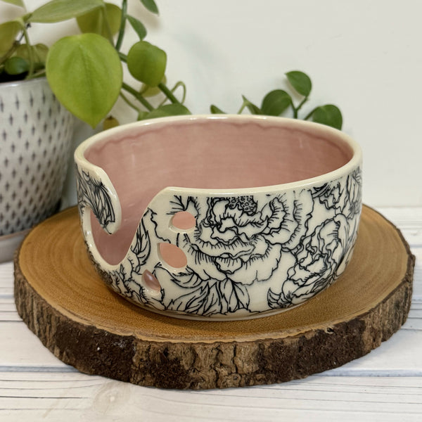 Pink Peony Yarn Bowl - Unique Town Boutique