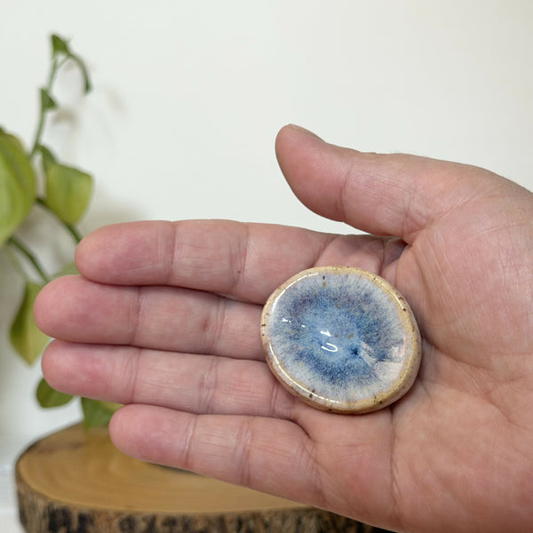Blue glaze calming stone