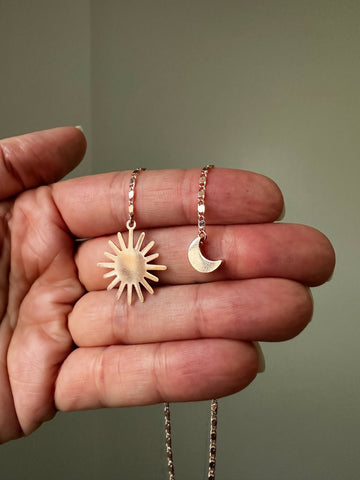 Sun & Moon Bookmark in Rose Gold