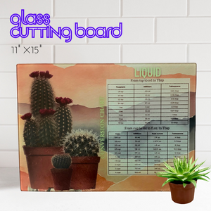 Cactus Liquid Conversion Tempered Glass Cutting Board 11" x 15"