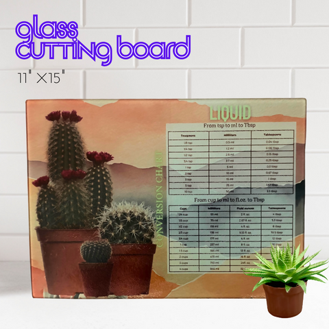 Cactus Liquid Conversion Tempered Glass Cutting Board 11" x 15"