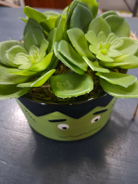Frankenstein (faux) Succulent Pot
