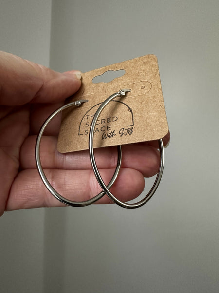 Petal Hoops - Silver