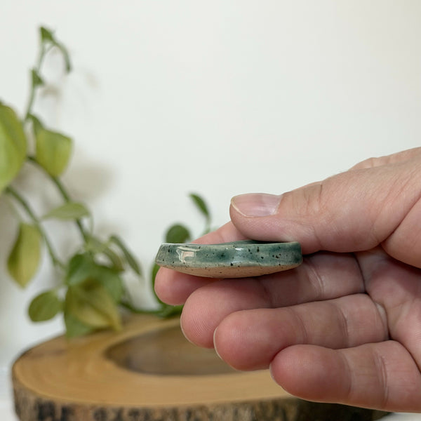 Green paw patterned calming stone