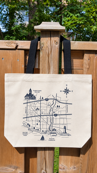 Whitby Map Premium Tote with Button
