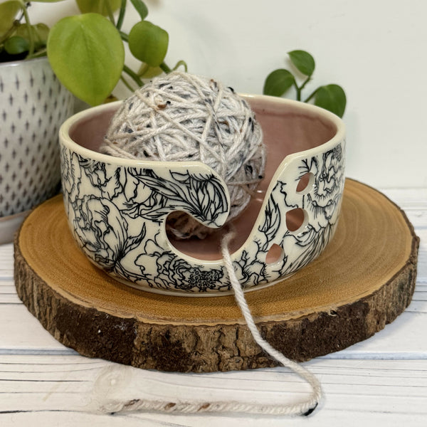 Pink Peony Yarn Bowl - Unique Town Boutique