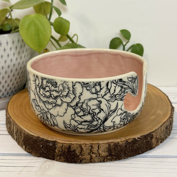 Pink Peony Yarn Bowl - Unique Town Boutique