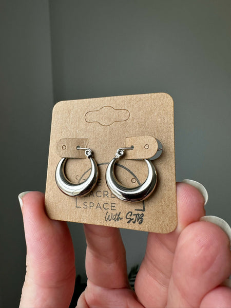Crescent Drop Hoops