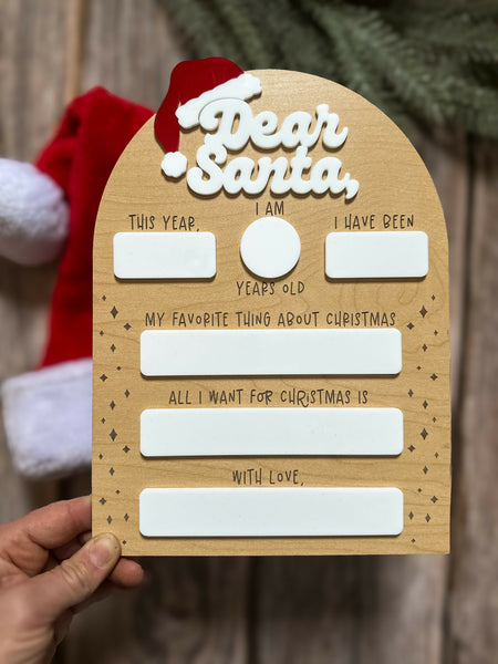 Dear Santa Board – Reusable Christmas Wish Board for Kids