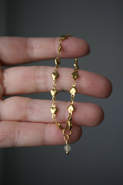 Puffy Heart Bracelet - Gold