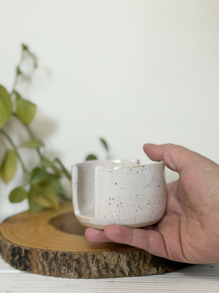 White speckled Pottery sponge holder