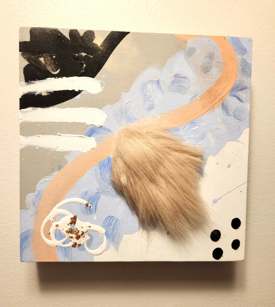 Furrz mixed media abstract painting (8x8)