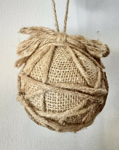 Rustic Natural Burlap & Twine Ornament