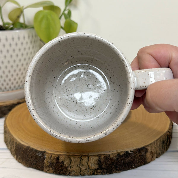 White speckled mug with whales 16oz.