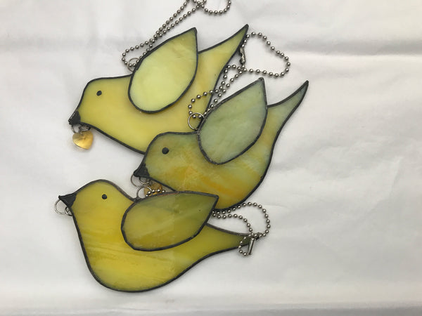 Small assorted stained glass birds