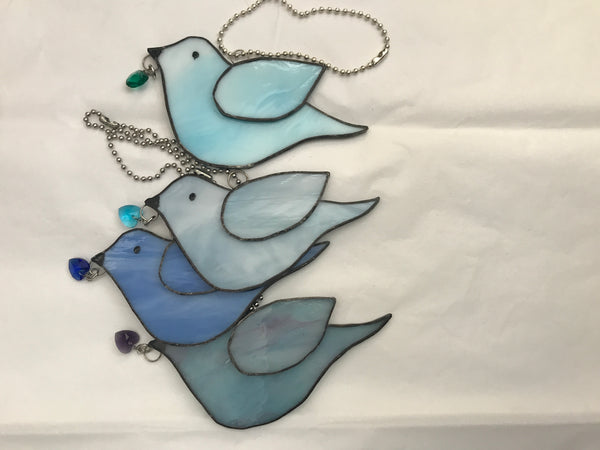 Small assorted stained glass birds