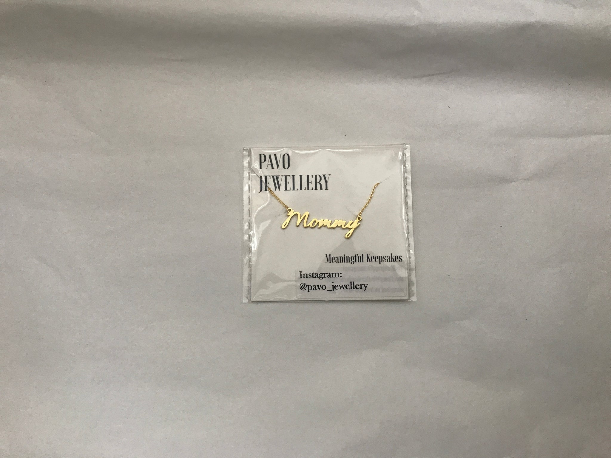 Mommy Necklace Gold Plated over Sterling Silver