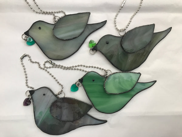 Small assorted stained glass birds