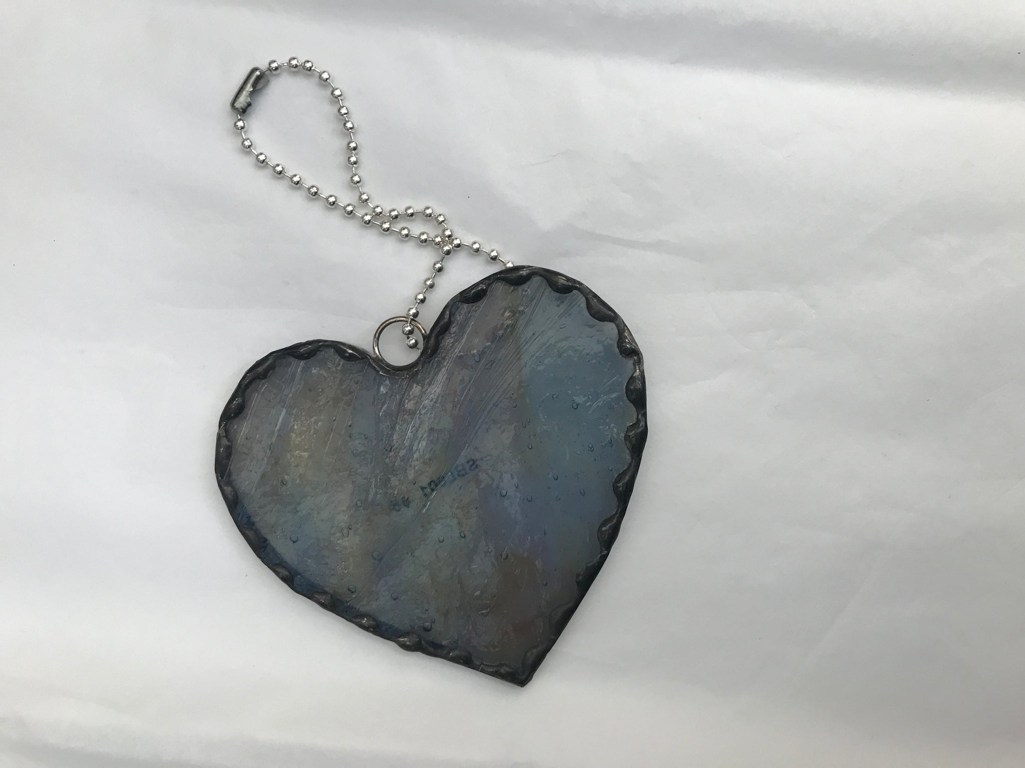 Stained glass small heart - Blue