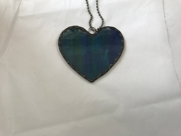 Stained glass small heart - Blue