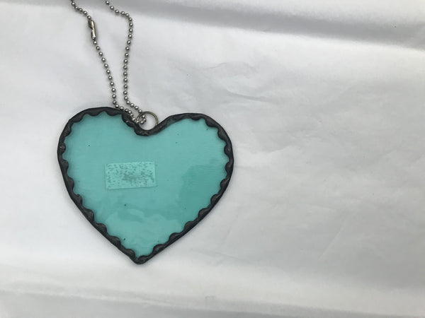 Stained glass small heart - Blue