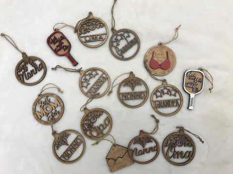 Wooden Christmas Tree Ornaments