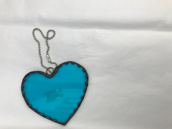 Stained glass small heart - Blue