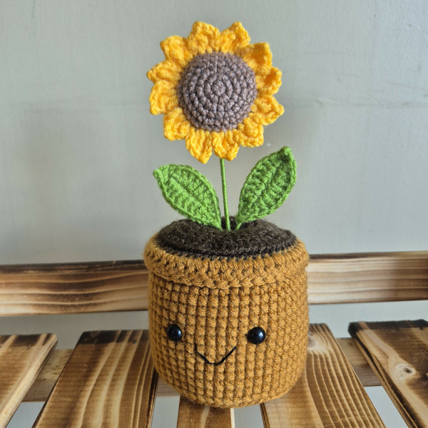 Yarn By Zee Crochet Pot (Rose & Sunflower)