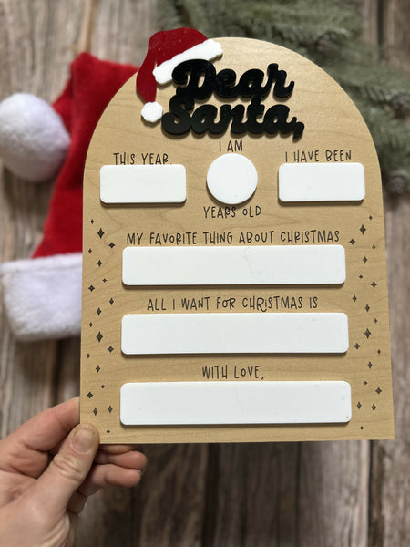 Dear Santa Board – Reusable Christmas Wish Board for Kids