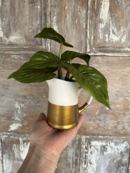Plant (faux) in pitcher