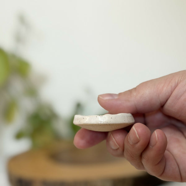 White leaf patterned calming stone
