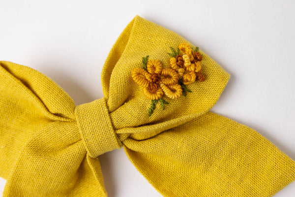 Yellow Kids Hair Bow - Unique Town Boutique