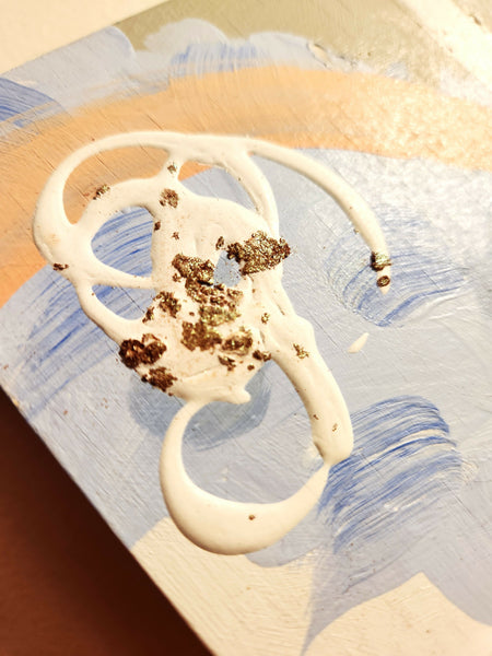 Furrz mixed media abstract painting (8x8)