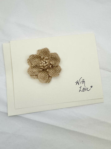 With Love Card with Burlap Flower