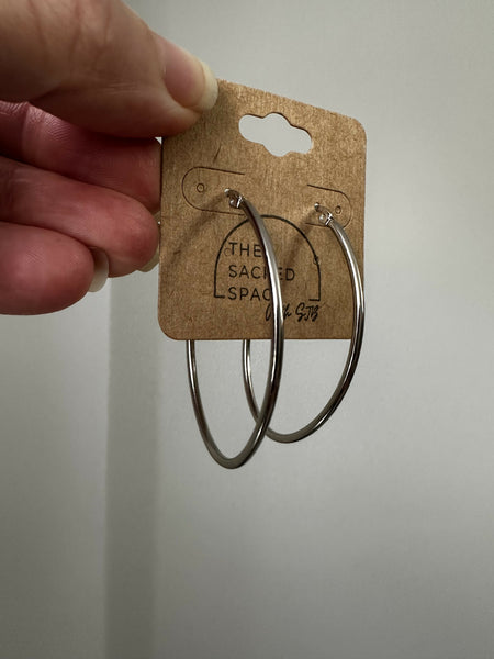 Petal Hoops - Silver