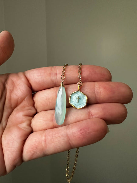 Cross & Chalcedony Bookmark