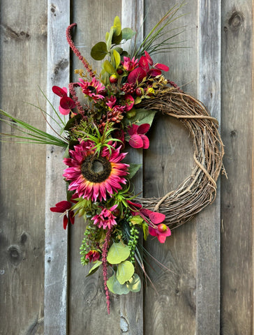 Wild berry Sunflower Wreath