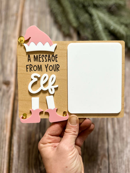 A Message from Your Elf – Erasable Message Board Pink/White
