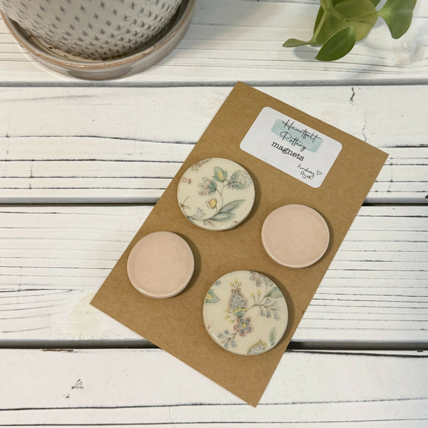 Floral ceramic magnet set - Unique Town Boutique