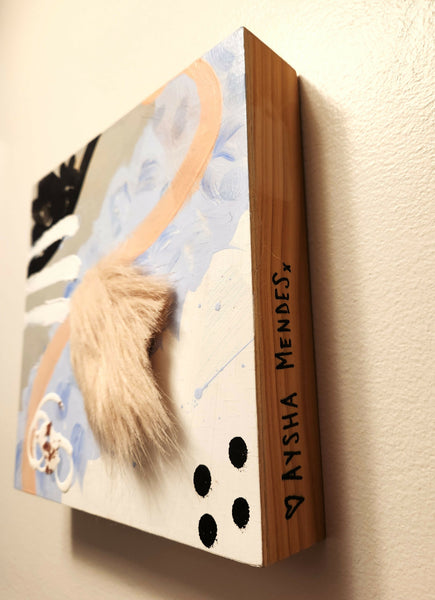 Furrz mixed media abstract painting (8x8)